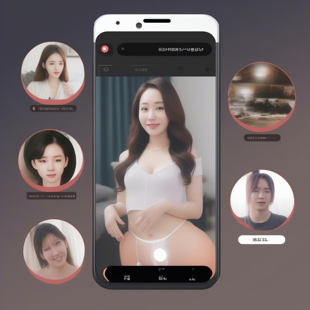 Hình ảnh minh họa về giao diện một app live stream 18+ Hàn Quốc