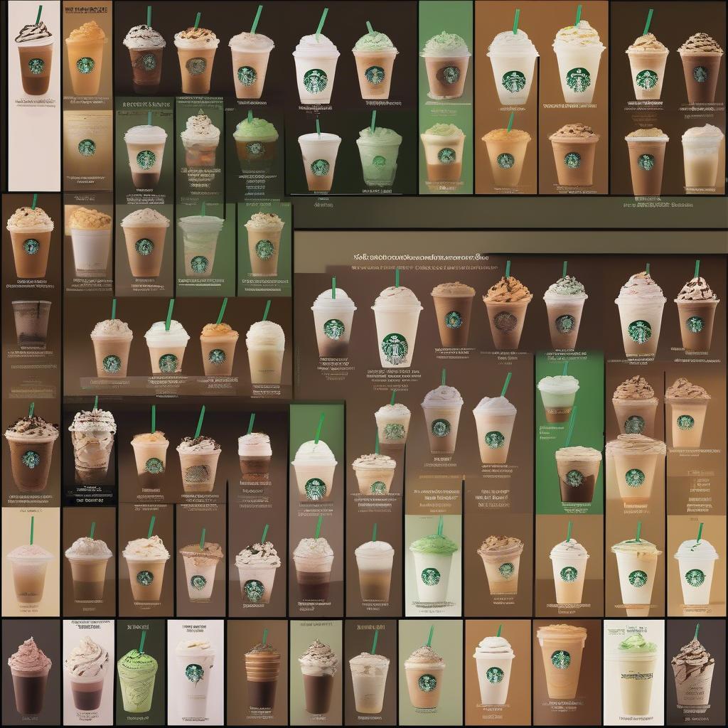 Các loại Frappuccino Starbucks phổ biến