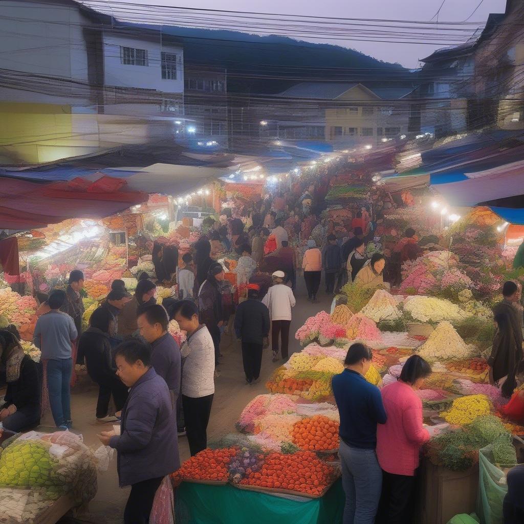 Chợ đầu mối Đà Lạt về đêm