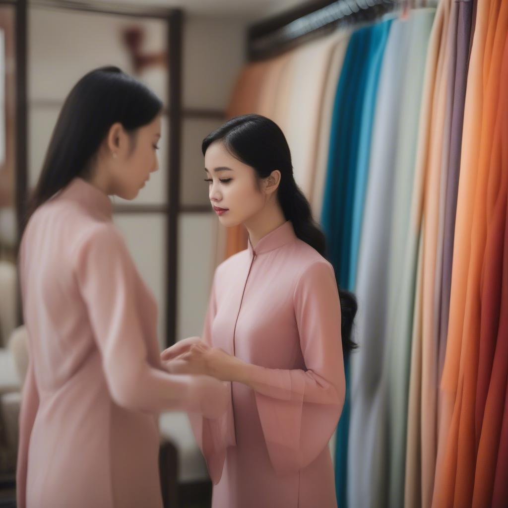 Chọn màu sắc vải áo dài