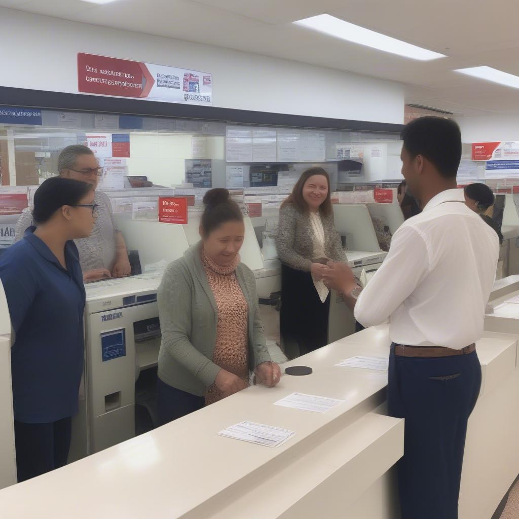 Customers at Ba Diem Post Office