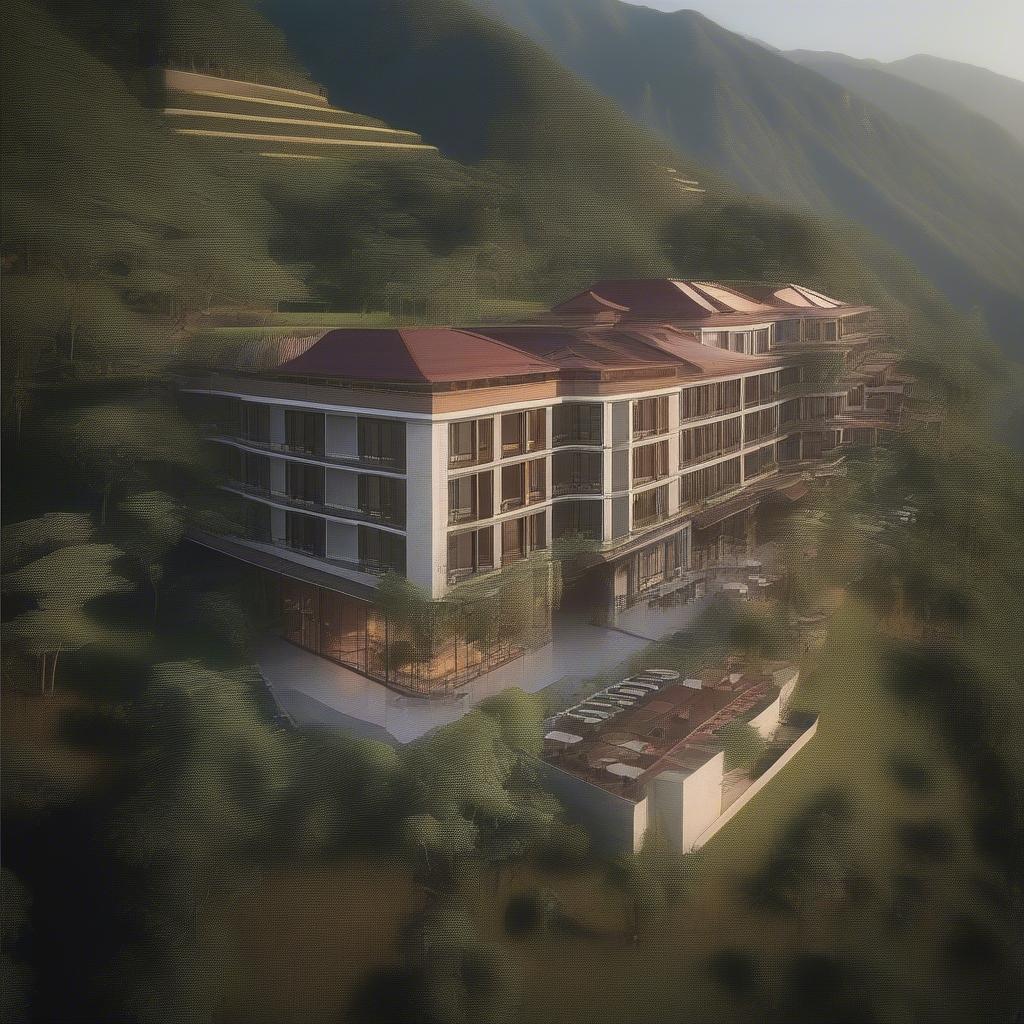 Sun Moc Chau Hotel nestled amidst the majestic mountains