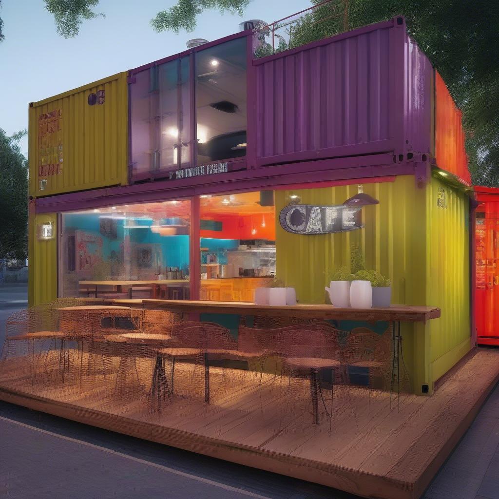 Thiết kế độc đáo của quán cafe thùng container