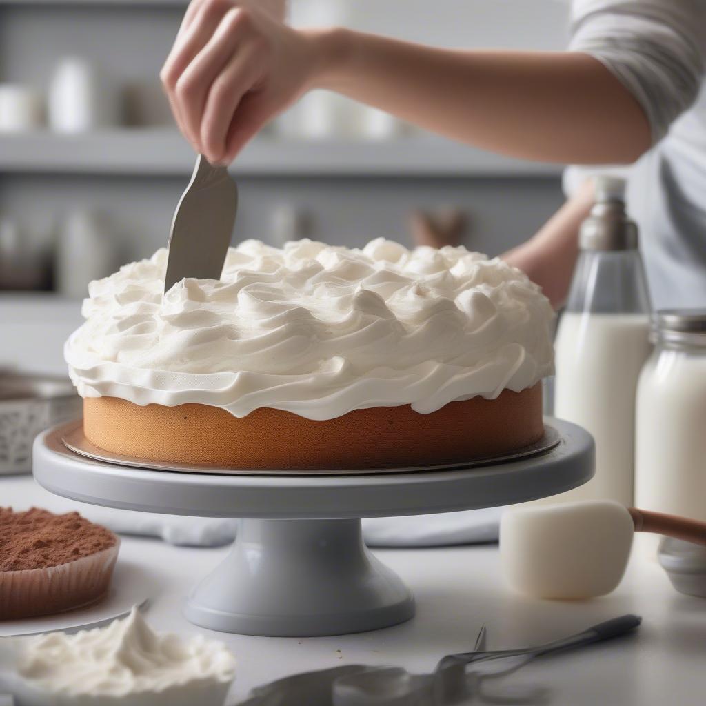 Làm bánh kem tươi whipping cream