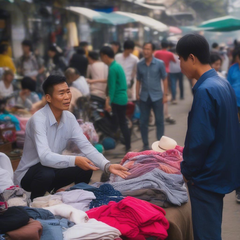 Mặc cả tại chợ Ninh Hiệp