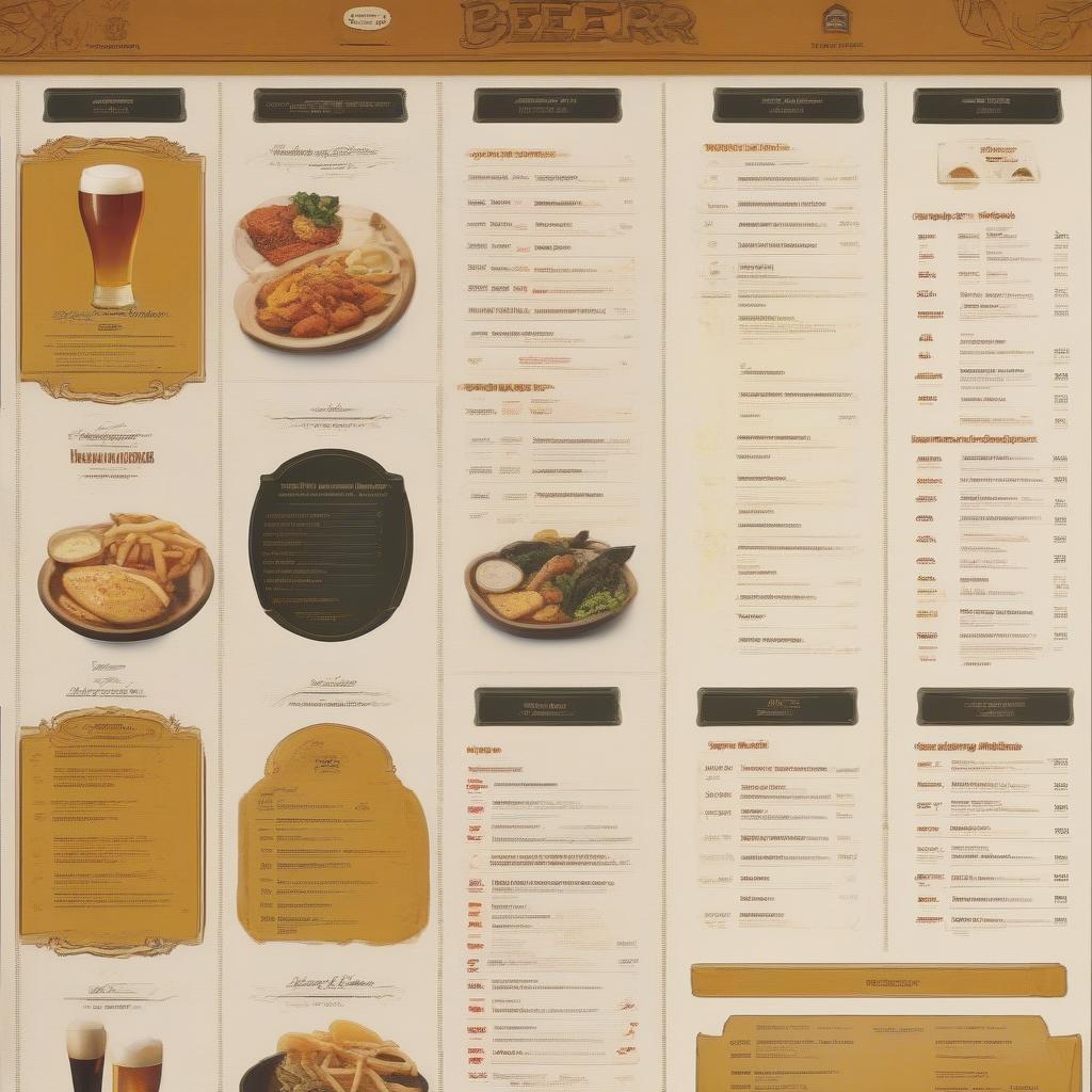 Menu beer pub đa dạng và hấp dẫn