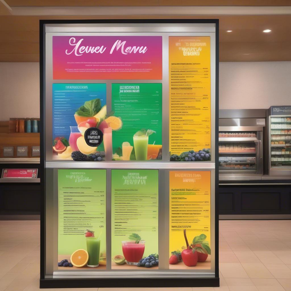 Menu nước ép hấp dẫn