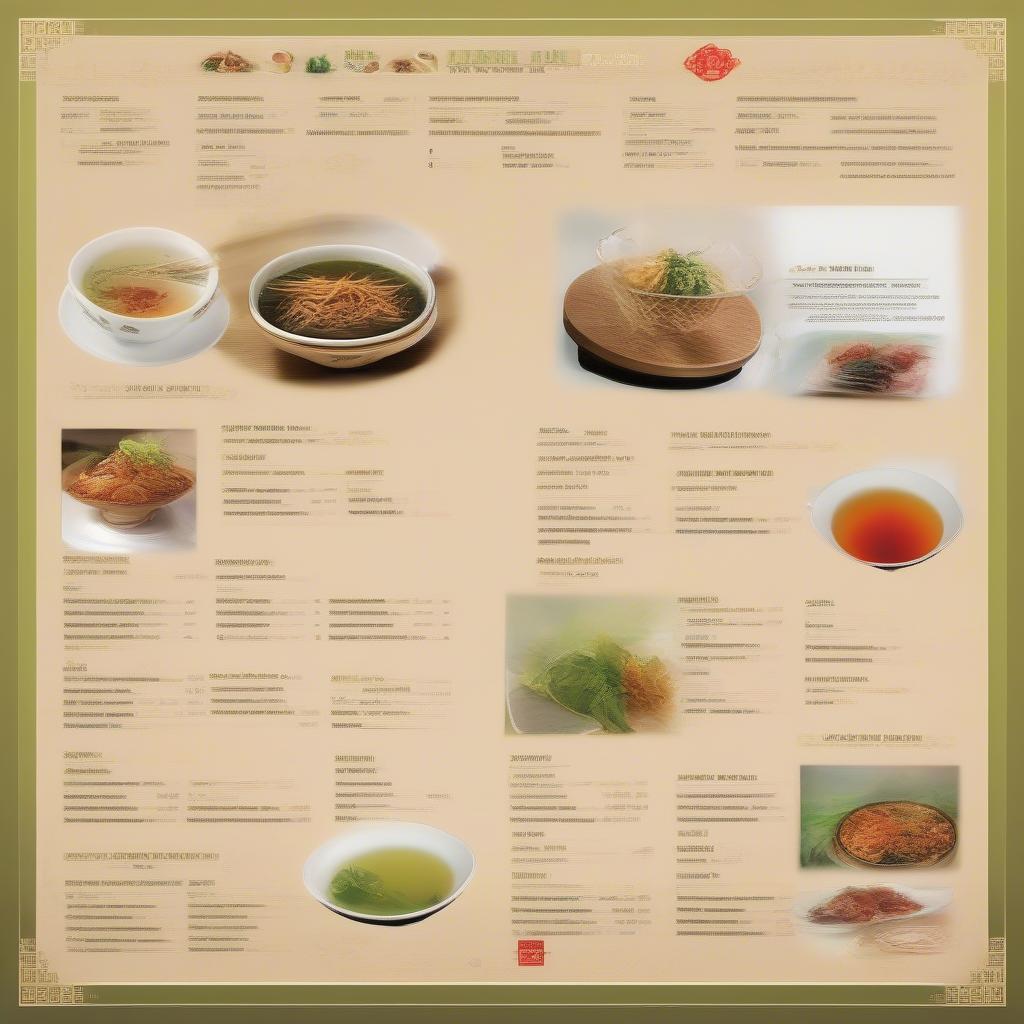 Nội dung menu dinh tea hấp dẫn, rõ ràng, súc tích