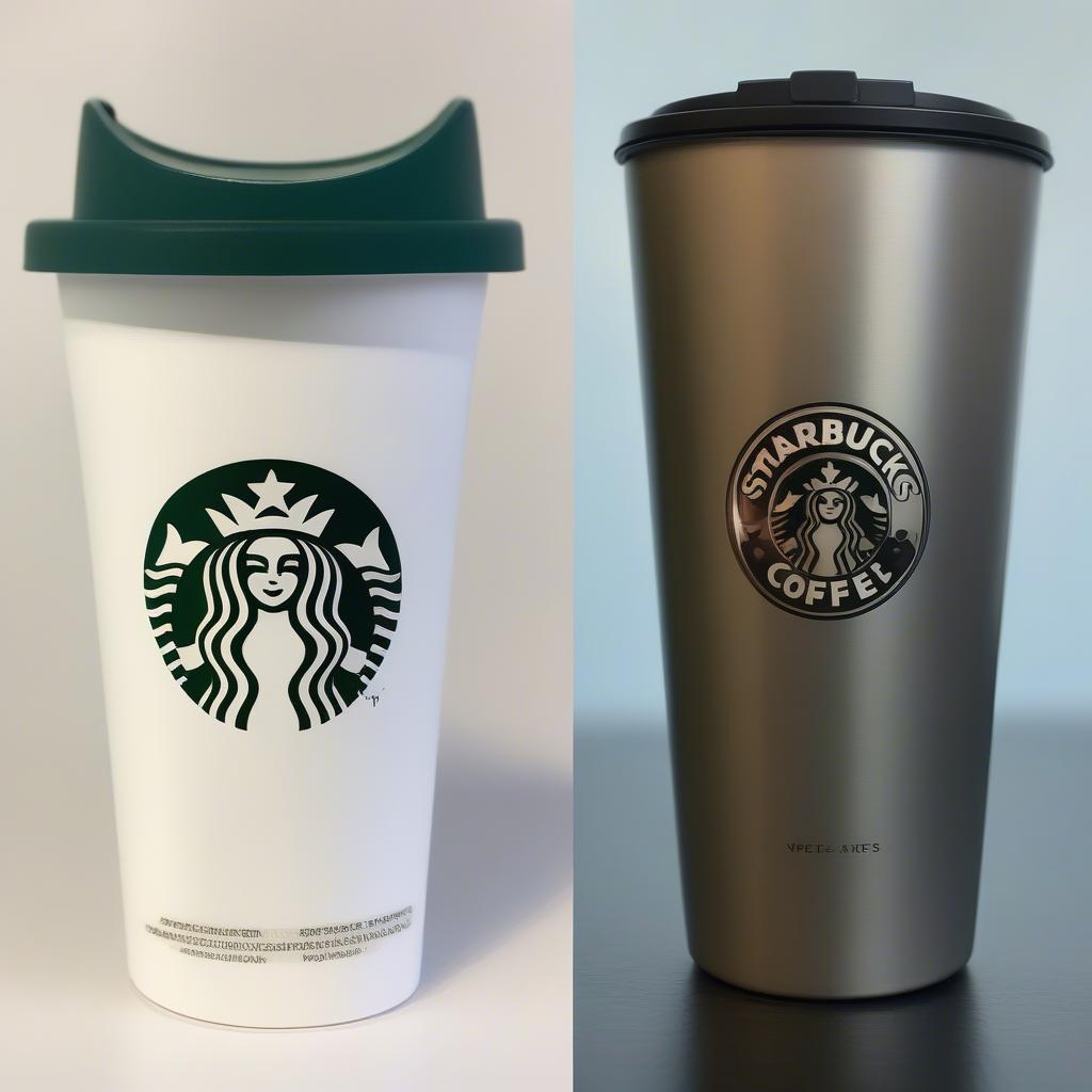 Phân biệt bình Starbucks thật giả qua logo và chất liệu