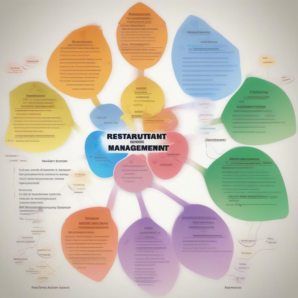 Sơ đồ tư duy hình bông hoa cho quản lý nhà hàng