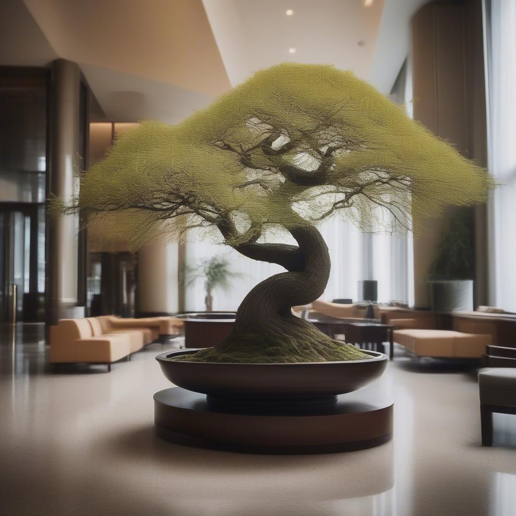 Cây sơn liễu bonsai trong khách sạn