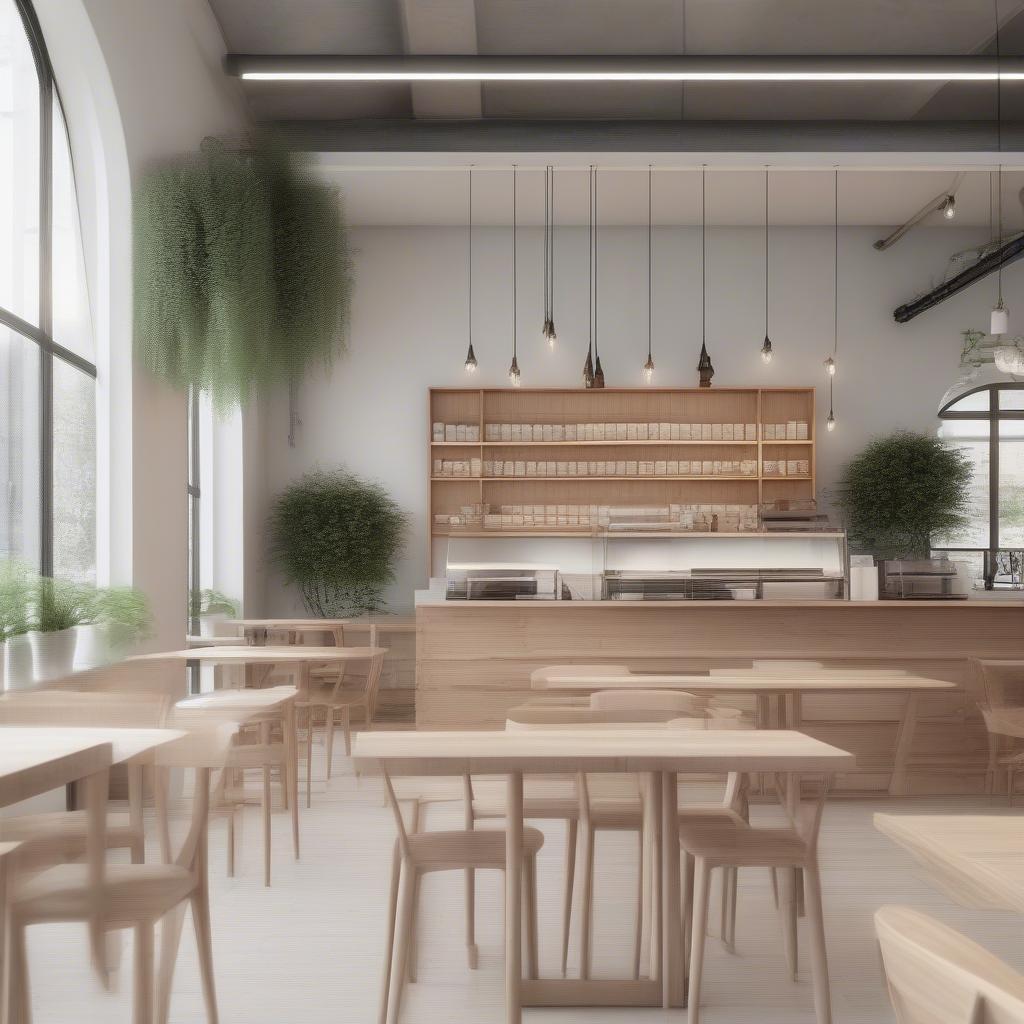 Thiết kế quán cafe nhỏ phong cách Minimalist