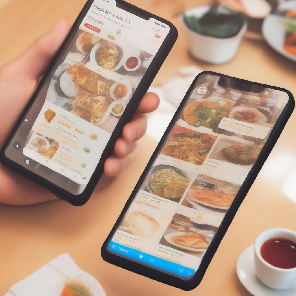 Tìm kiếm nhà hàng trực tuyến trên điện thoại