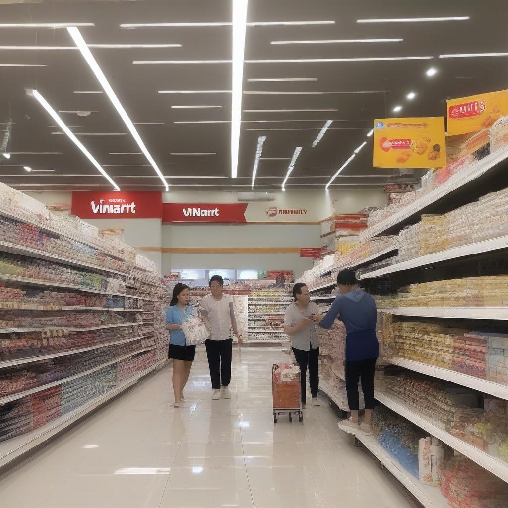 Khách hàng đang mua sắm tại Vinmart Hà Tĩnh