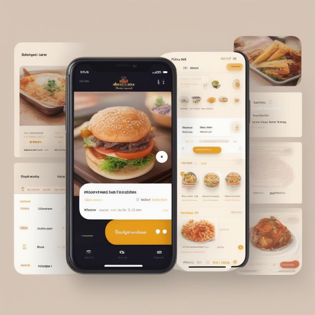 Hình ảnh minh họa ứng dụng di động đặt món ăn
